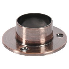 Rothley 25mm Wardrobe Hanging Rail End Socket - Antique Copper