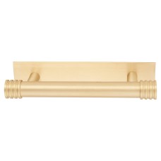  Frelan Hoxton Sturt Cabinet Handle on Fanshaw Backplate - 96mm Centres - Satin Brass