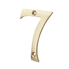 76mm Screw Fix Door Numeral - 7 - Polished Brass