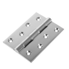 Double Phosphor Bronze Washered Butt Door Hinge - 100 x 75 x 4mm - Polished Chrome - Pair