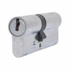 ERA 1 Star 6 Pin Kitemarked 80mm Euro Double Cylinder - 35 + 45mm - Satin Chrome - Keyed to Differ