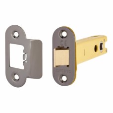 Exel Heavy Duty Tubular Latch - 103mm Case - 82mm Backset - Radius - Black Nickel