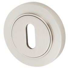 Burlington BUR60 by Frelan Escutcheon with Plain Rose - 53mm Diameter - Keyhole - Satin Nickel