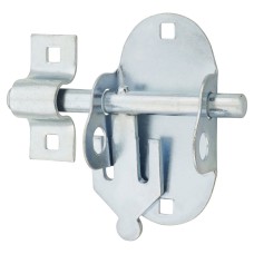 Brenton Upright Oval Gate Padlock Bolt - 116mm Length - Bright Zinc Plated