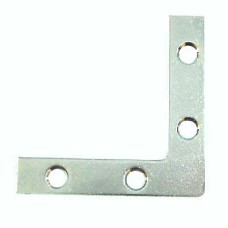Flat Angle Corner Bracket - 75 x 75 x 15mm - Zinc Plated - Pack of 10