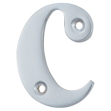 55mm Screw Fix Door Letter - c - Satin Chrome