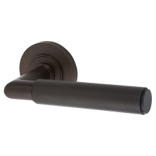 Burlington BUR40 Dark Bronze Knurled Door Handles on Round Rose - Piccadilly Range 