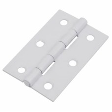 Steel Butt Door Hinge - 75 x 50mm - White - Pair