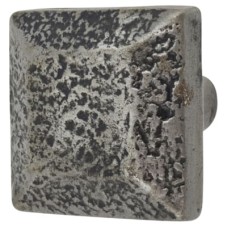 Olde Forge Vintage Square Cabinet Knob - 30 x 30mm - Pewter Effect