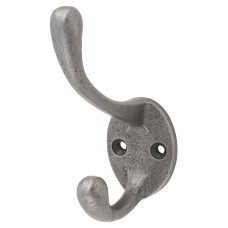Alexander & Wilks Victorian Single Hat & Coat Hook - 80 x 35mm - Antique Iron