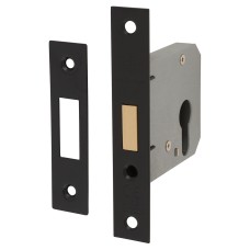 Exel Contract Euro Profile Deadlock - 76mm Case - 57mm Backset - Matt Black