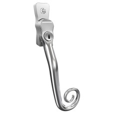 Mila Heritage Monkey Tail Locking Espagnolette Casement Window Handle - Right Hand - Satin Chrome
