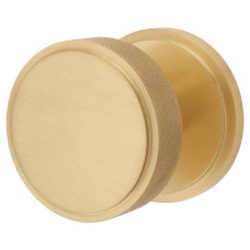Hampstead Knurled Centre Door Knob - 80mm Rose Diameter - Satin Brass