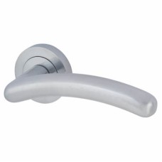 Exel Satin Chrome Door Handles on Round Rose - Carina Range 