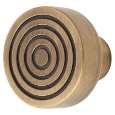 Frelan Hoxton Murray Round Cabinet Knob - 30mm Diameter - Antique Brass