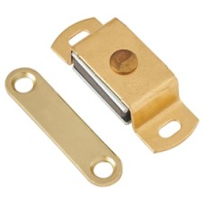 Exel Magnetic Catch - 46 x 16 x 11mm - 4kg Pull - Polished Brass