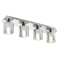 Forum Spa Patras 4 Light Semi Flush LED Bathroom Ceiling Light - IP44 - Chrome & Smoked Shades