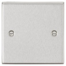 Knightsbridge 1 Gang Square Edge Blank Plate - Brushed Chrome