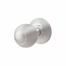 Carlisle Brass Delamain Reeded Beehive Mortice Door Knob - 70mm Rose Diameter - Satin Chrome