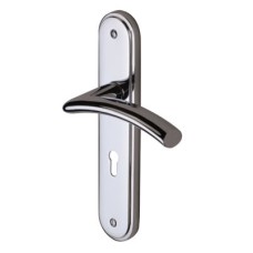 M Marcus Polished Chrome Keyhole Lock Door Handle - Tosca Range - 205 x 42mm
