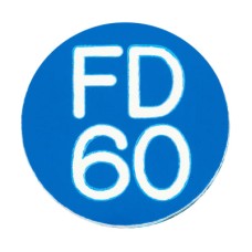 Exel FD60 Fire Door Sign - Self Adhesive - 25mm Diameter - Rigid Plastic - Blue