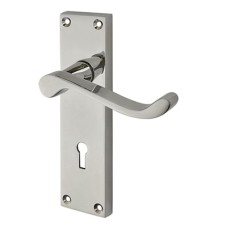 Exel Polished Chrome Budget Scroll Keyhole Lock Door Handle - Mia Range - 153 x 42mm
