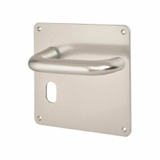 Exel Satin Aluminium 20mm Return to Door Oval Lock Door Handle - 160 x 160mm