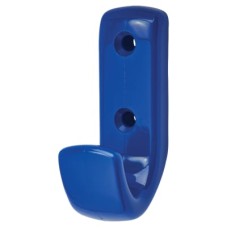 Hoppe AR618 Nylon Single Coat Hook Face Fix - 62 x 20 x 35mm - Cobalt Blue