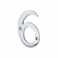 76mm Screw Fix Door Numeral - 6 / 9 - Polished Chrome