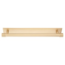 Frelan Hoxton Sturt Cabinet Handle on Rushton Backplate - 224mm Centres - Satin Brass Frelan Hoxton Sturt Cabinet Handle on Rushton Backplate - 224mm Centres - Satin Brass