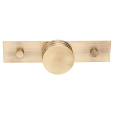 Frelan Hoxton Sturt Cabinet Knob on Fanshaw Backplate - 40mm Diameter - Antique Brass