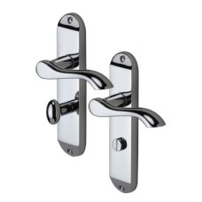 M Marcus Polished Chrome Scroll Bathroom Door Handle - Aurora Range - 183 x 42mm