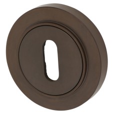 Burlington BUR60 by Frelan Escutcheon with Plain Rose - 53mm Diameter - Keyhole - Dark Bronze