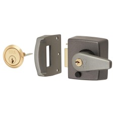 ERA Double Locking Nightlatch - 40mm Backset - Grey Case/ Brass Cylinder