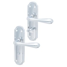 Hampstead Polished Chrome Bathroom Door Handle - Genoa Range - 168 x 45mm