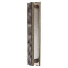 Hendel & Hendel Barrington Ribbed Cabinet Pull Handle on Backplate - 160mm Centres - Antique Brass