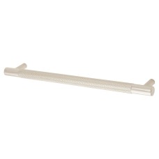 Alexander & Wilks Brunel 12mm Knurled T-Bar Cabinet Pull Handle - 192mm Centres - Polished Nickel