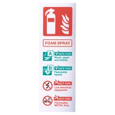 Exel Foam Extinguisher Sign - 100 x 300mm - Metallic Rigid Plastic