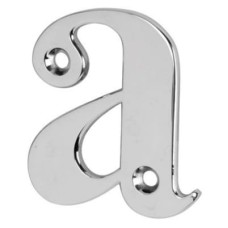 55mm Screw Fix Door Letter - a - Bright Chrome