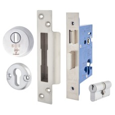 Hampstead BS3621 Euro Sashlock & Double Cylinder - 78mm Case - 57mm Backset - Satin Stainless Steel