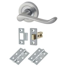 Exel Victorian Summer Latch Door Handle on Rose Kit - Satin Chrome