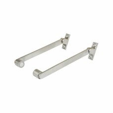 Roller Arm Fanlight Stay - 150mm Length - Satin Chrome - Pair