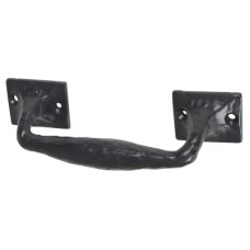 Olde Forge 33mm D-Bar Cabinet Pull Handle - 155mm Centres - Antique Black Iron