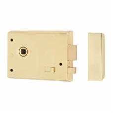 Exel Rim Lock with Snib - 105 x 80mm - Brass