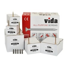 Vida All Purpose Pozi Countersunk Wood Screws Trade Pack - Yellow Zinc - Pack of 1000