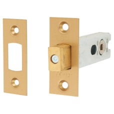 Jedo 5mm Heavy Duty Tubular Bathroom Deadbolt - 76mm Case - 57mm Backset - Square - Satin Brass