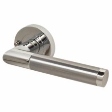 Excel Polished/Satin Chrome Privacy Door Handles on Round Rose - Serena Range