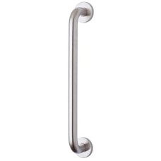 Exel 19mm D-Bar Door Pull Handle on Rose - Screw Fix - 300mm Centres - Satin Stainless Steel