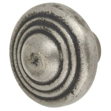 Olde Forge Ring Round Cabinet Knob - 38mm Diameter - Pewter Effect