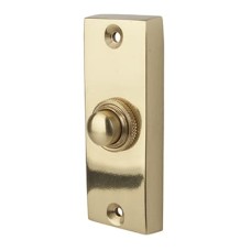 Exel Plain Edge Period Bell Push - 80 x 30mm - Polished Brass